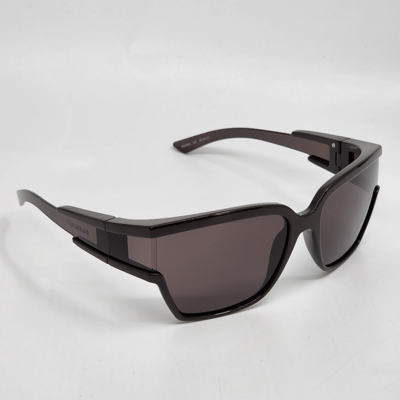 BALENCIAGA Unlimited Unisex Shield  Sunglasses Transparent  Brown - Picture 3 of 9